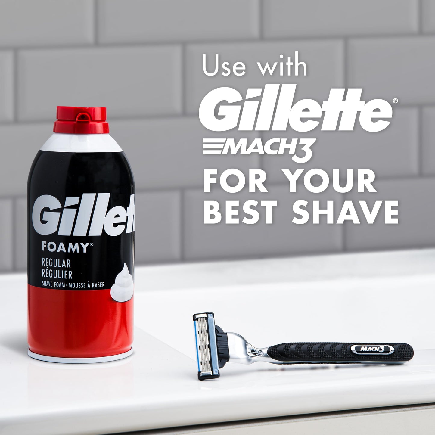 Gillette Foamy Regular Shaving Cream, Pack of 12, 11 oz each