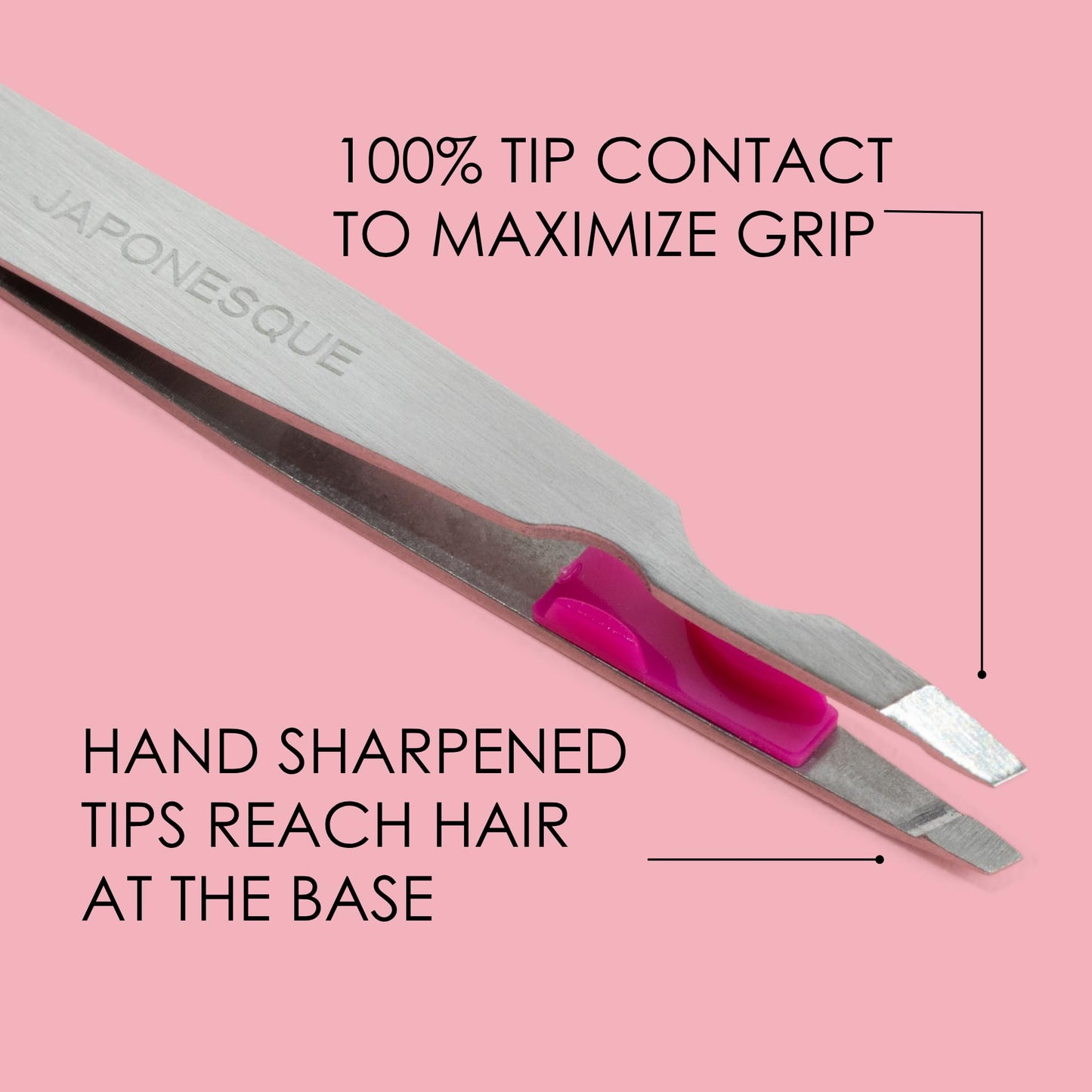 Japonesque Smart Guide Slant Tweezers – Precision Eyebrow Plucking Tool with Slant Tip, Stainless Steel Hair Removal