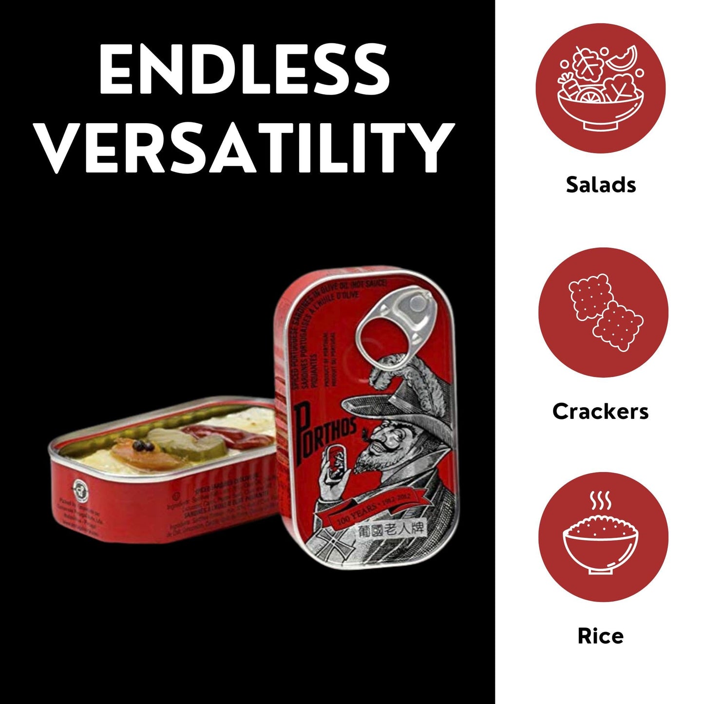 Spiced Sardines in hot olive Oil 3 tins x 125 g, Porthos / Portugal