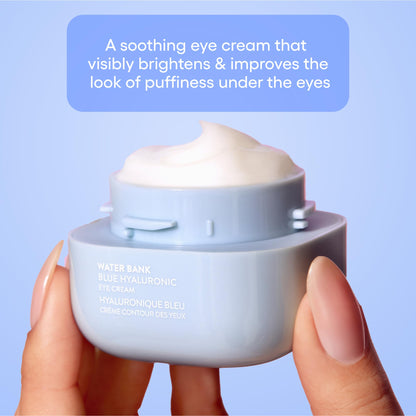 LANEIGE Water Bank Blue Hyaluronic Eye Cream: Hydrating Eye Treatment with Niacinamide & Caffeine to Brighten, Nourish, & Reduce Puffiness