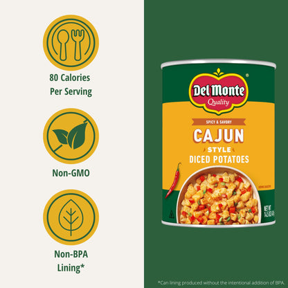 Del Monte Cajun Style Diced Potatoes, 14.5 oz. Cans, Pack of 12