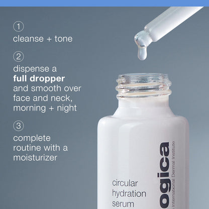 Dermalogica Circular Hydration Serum, Hyaluronic Acid Serum for Face, Deep Hydrating Serum - Delivers long-lasting hydration to help prevent future dehydration