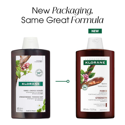 Klorane Strengthening Shampoo with Quinine - Dermatologist-Tested - Natural Alternative Thickening Shampoo for Hair Thinning - Support Stronger, Healthier Hair for Men & Women - 13.5 fl. oz.