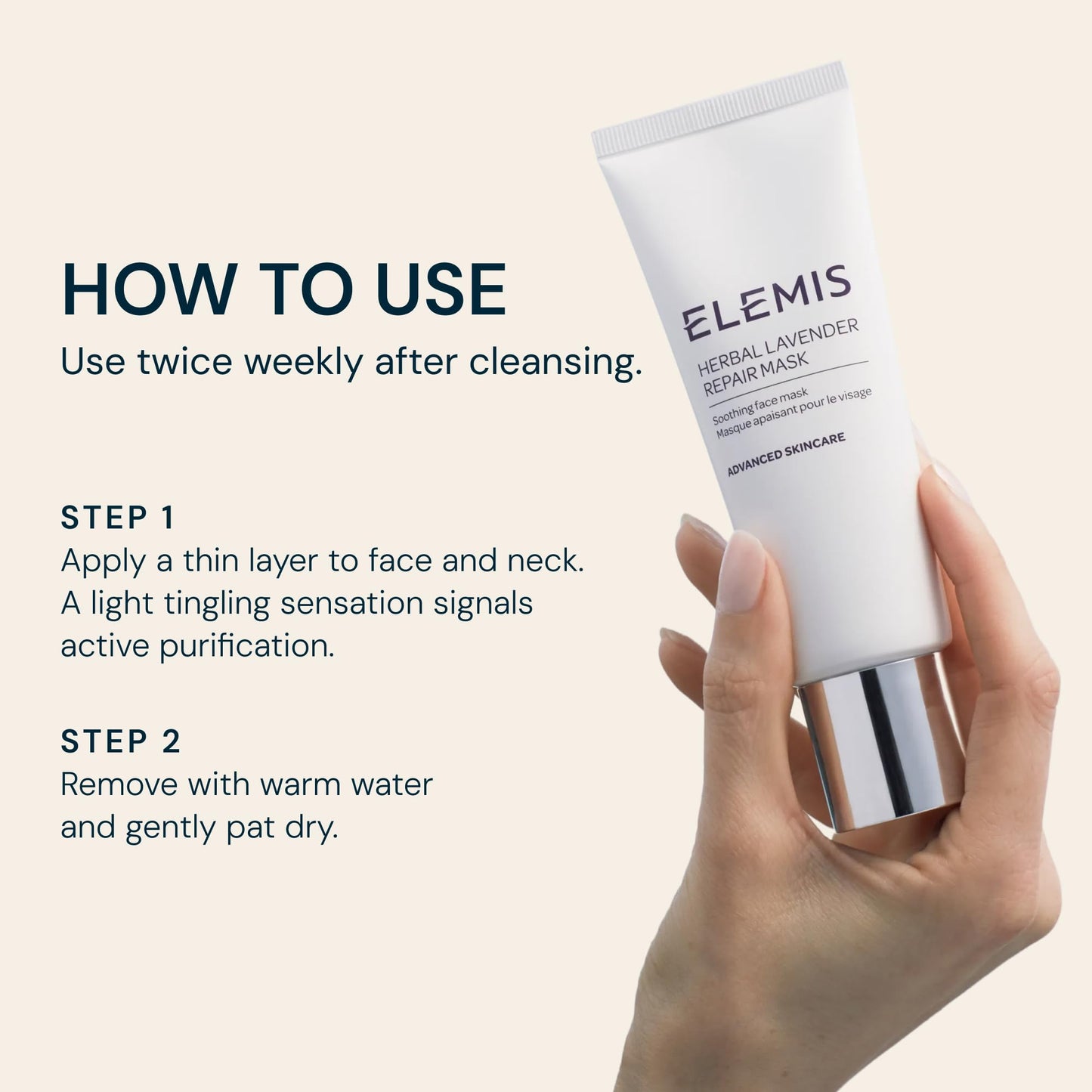 ELEMIS Herbal Lavender Repair Mask; Soothing Clay Mask, 2.5 Fl Oz