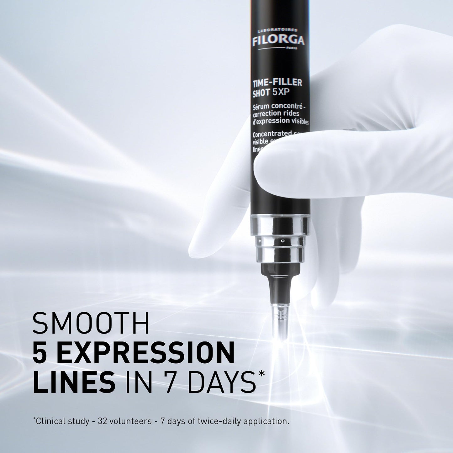 Filorga Time-Filler Shot, A Moisturizing Serum with Neuropeptide Technology & Polysaccharides to Relax Expression Lines, Hydrate, & Firm Skin for Visible Results in 7 Days, 0.5 fl. Oz.