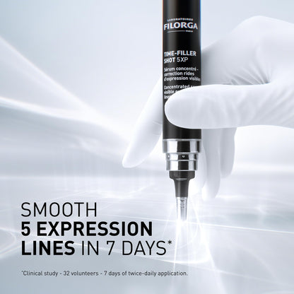 Filorga Time-Filler Shot, A Moisturizing Serum with Neuropeptide Technology & Polysaccharides to Relax Expression Lines, Hydrate, & Firm Skin for Visible Results in 7 Days, 0.5 fl. Oz.