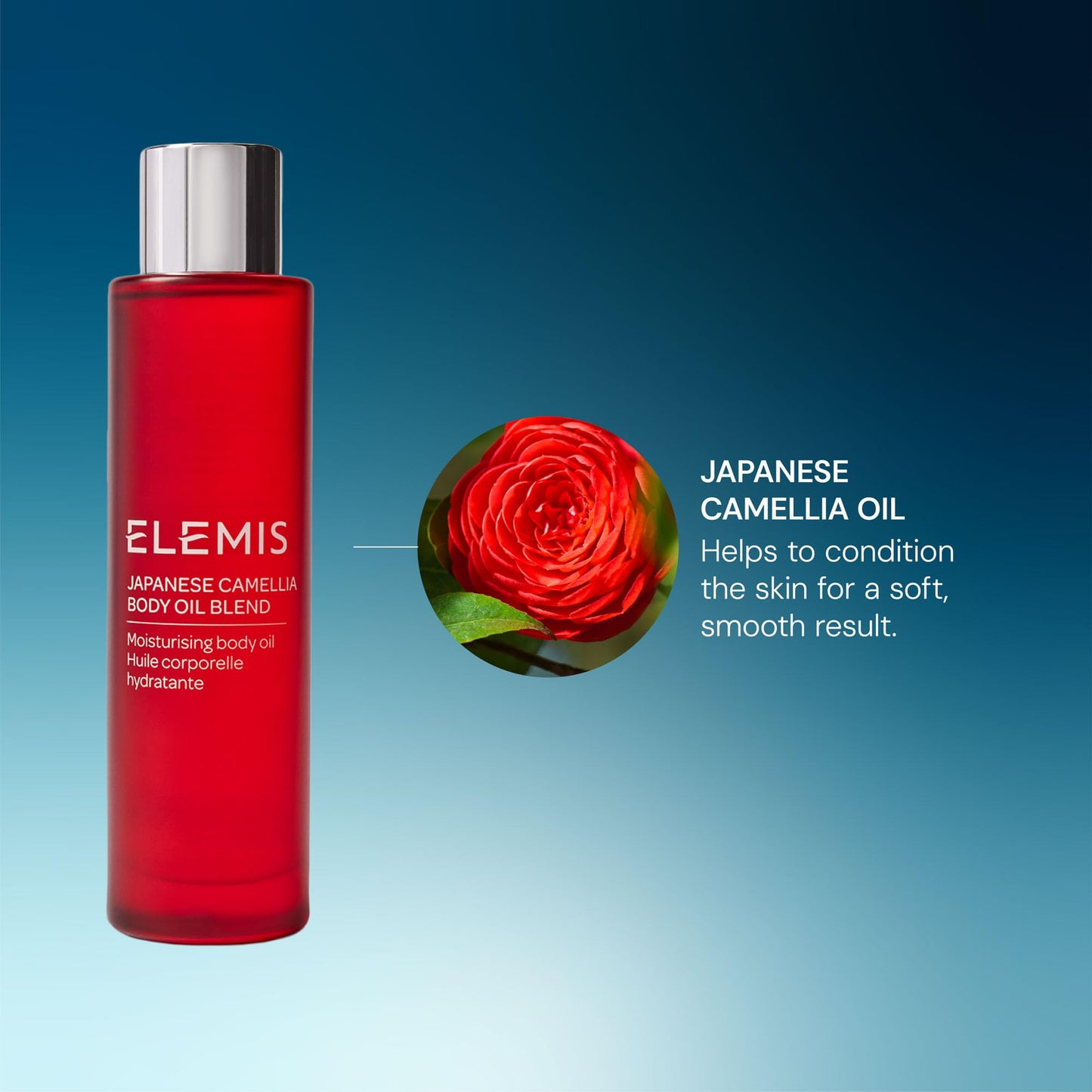 ELEMIS Japanese Camellia Body Oil Blend | Luxuriously Lightweight Body Oil Nourishes, Conditions, and Softens Stretch Marks and Postpartum Skin | 100 mL