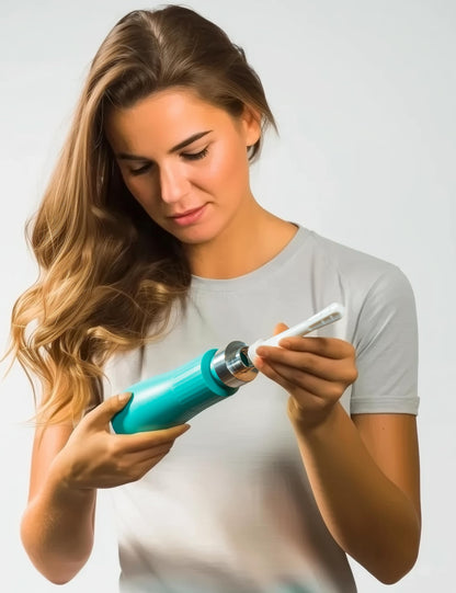 Natural Vaginal Douche Bottle - Vaginal Douche for Women, Free of PVC & Phthalates & BPAs, Compatible with DMSO / MMS, 12 FL Oz, Teal Blue