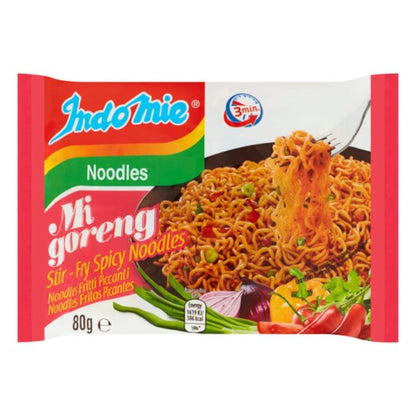 Indomie Mi Goreng Instant Stir Fry Noodles, Halal Certified, Hot & Spicy/Pedas Flavor 2.82 Ounce (Pack of 30)
