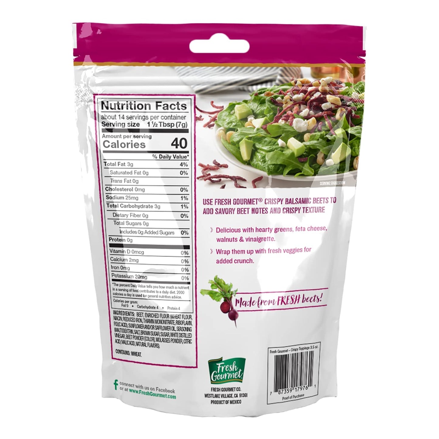 Fresh Gourmet Crispy Balsamic Beets 3.5 Ounce (Pack of 4)