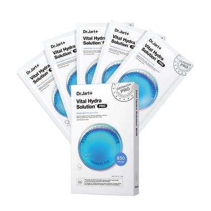 Dr.Jart+ Dermask Vital Hydra Solution Glow Korean Face Mask with Hyaluronic Acid for Glass Skin | Sheet Mask | Korean Skin Care