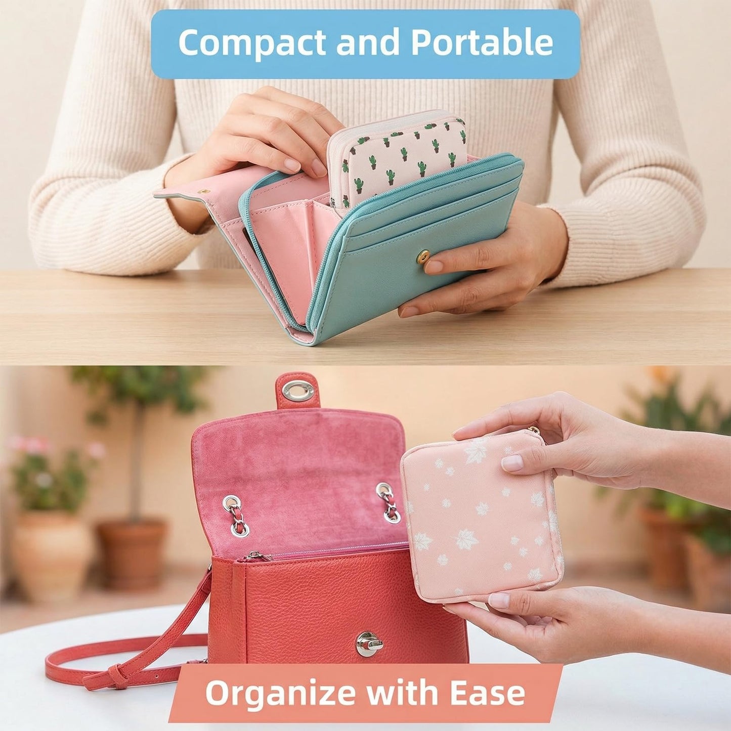 3Pcs Sanitary Napkin Storage Bag, Small Menstrual Period Bag Period Pouch Waterproof, Tampon Organizer Pouch Tampon Pad Holder for Purse, Pad Bags Feminine Care First Periods