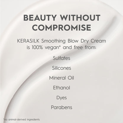 Kerasilk Smoothing Blow Dry Cream for Frizz Control & Heat Protection, Vegan & Sulfate Free, 150ml