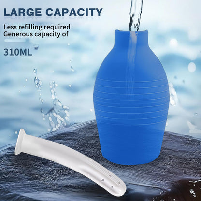 Anal Douche Enema Kit - 310ML Enema Bulb Douches for Men and Women, Shower Enema Bulb Cleaner Wash Flusher System,Douche Ideal for Daily Care & Travel(Blue)