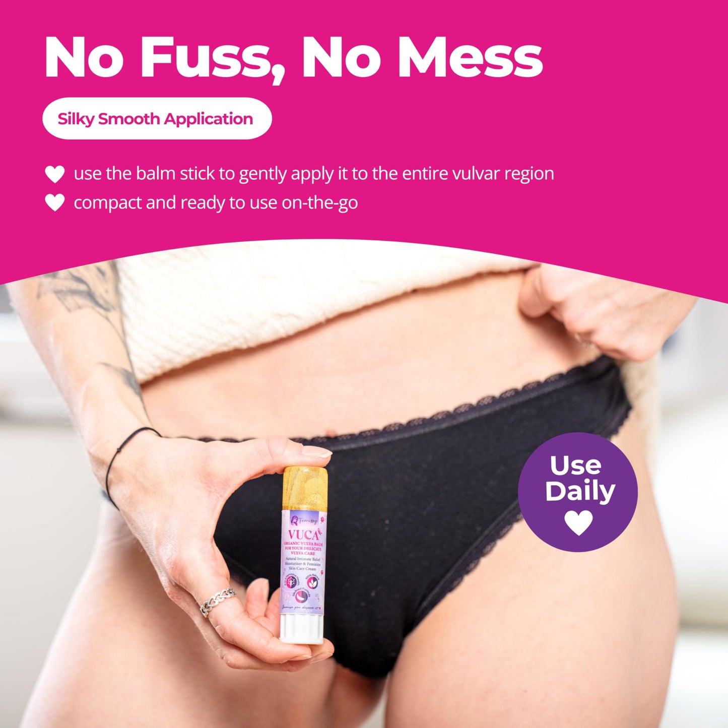 Vulva Balm (Rose & Menthol, 0.5oz) – On-the-Go Organic Vaginal Moisturizer Cream with 11 Botanicals – Natural, All-in-One Vaginal Itch Cream for Sensitive Skin – Soothes Redness, Dryness & Irritation