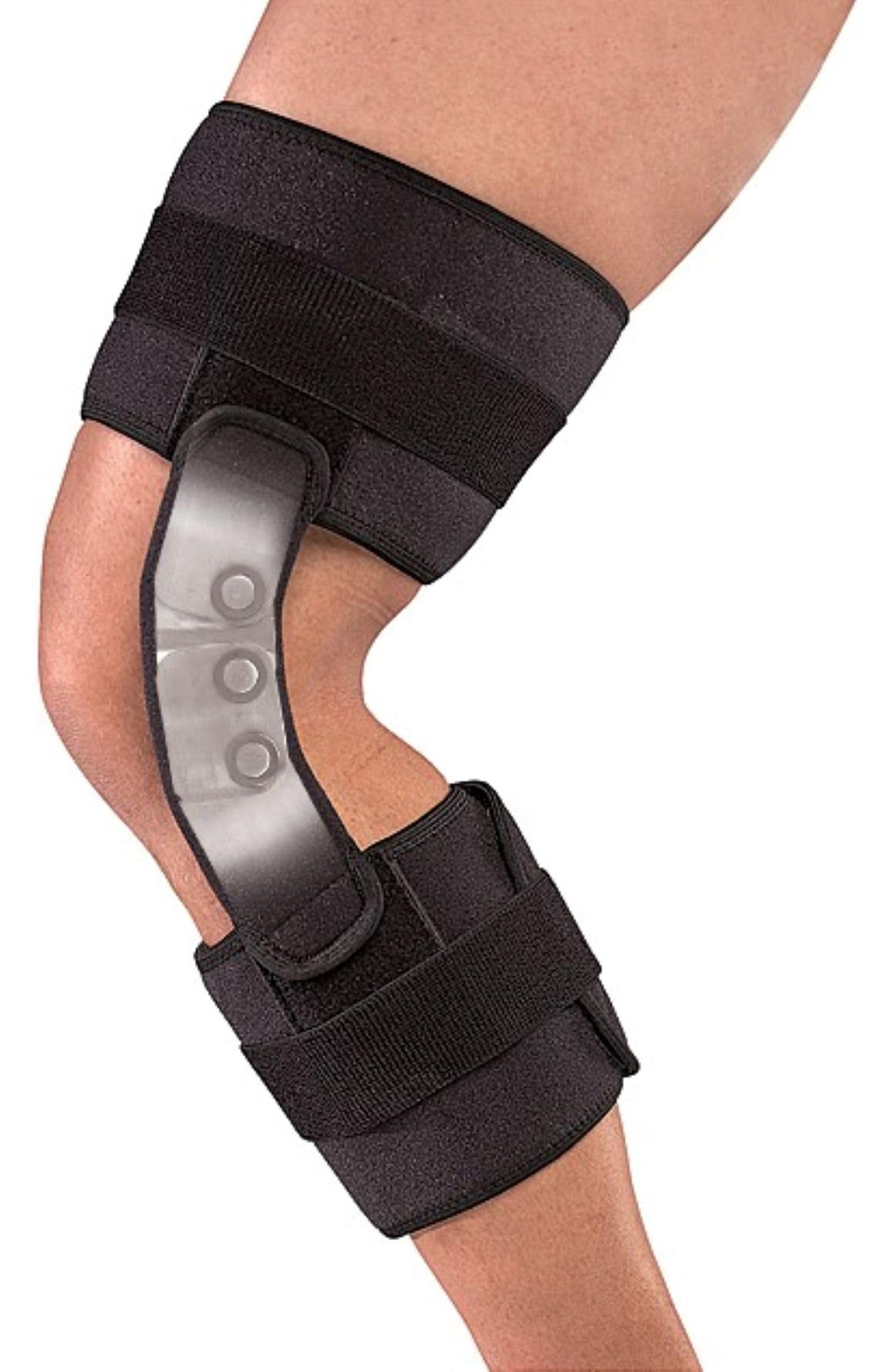 MUELLER Sports Medicine Muellerhinge 2100 Knee Brace, Knee Pain Relief Support for Men and Women, Ideal for Arthritis, Sprains, Black, One Size