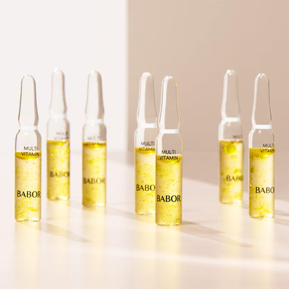 BABOR Multi Vitamin Ampoule Concentrate, Revitalize Dull Tired Skin, Vitamin A Increases Radiance, Vitamin C Evens Tone, Niacinamide Supports Skin Barrier, Vitamin Skincare Capsules, 7 Treatments