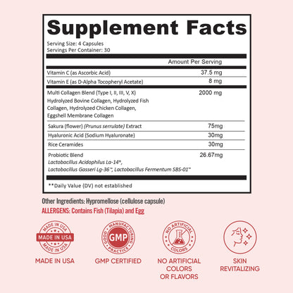 BB Company Radiancy | Vaginal Probiotics for Vaginal Dryness, pH Balance | Fights Itch, Odor | Anti-Aging | Hyaluronic Acid, Probiotics, Vitamin C, Multi Collagen | 120 Ct
