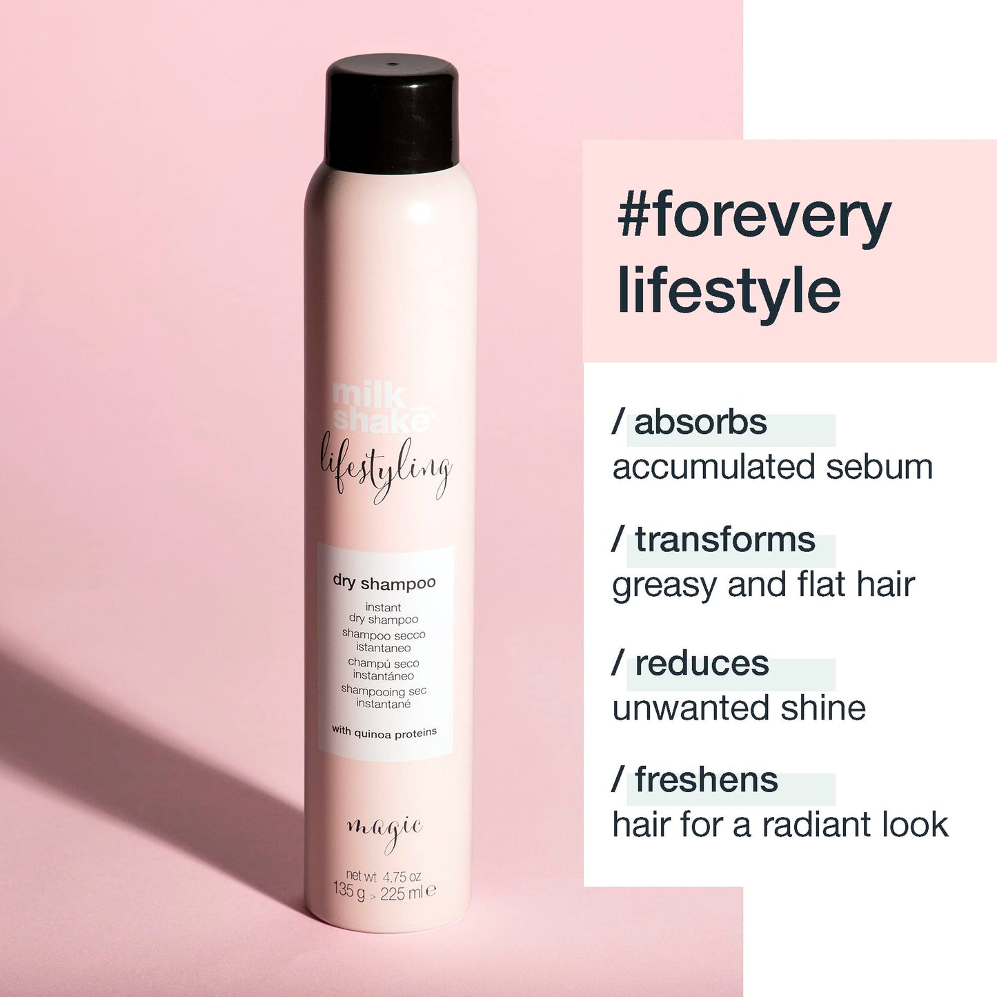 milk_shake Lifestyling Dry Shampoo - Instant Dry Shampoo for Women For Flat, Dry or Oily Hair