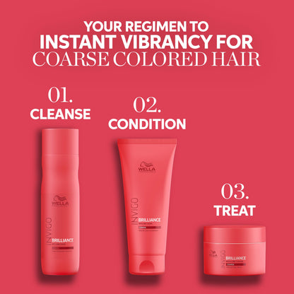 Wella Professionals Invigo Brilliance Conditioner for Coarse Hair | Intense Color Protection & Maintains Vibrancy