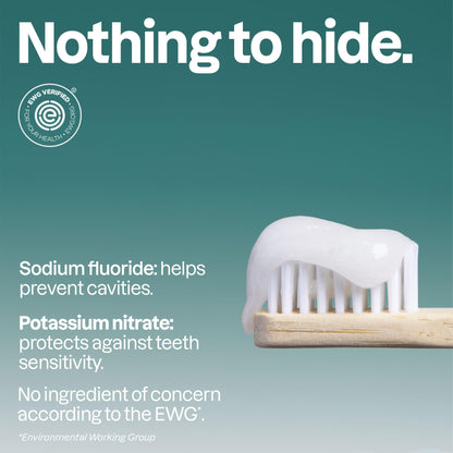 Attitude Sensitive Toothpaste with Fluoride, Spearmint Flavor, Vegan & Cruelty-Free, Sugar-Free, Plant & Mineral-Based Ingredients, Clean Oral Care, 4.2 Oz