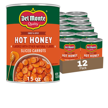 Del Monte Hot Honey Flavored Sliced Carrots, 14.5 oz. Cans, Pack of 12