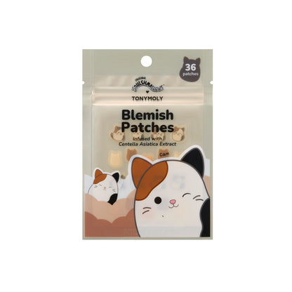 TONYMOLY x Squishmallows Cam the Calico Cat Blemish Patches – Centella Asiatica Hydrocolloid Acne Treatment Stickers for Face – Cute K-Beauty Pimple Patch – 36 Count