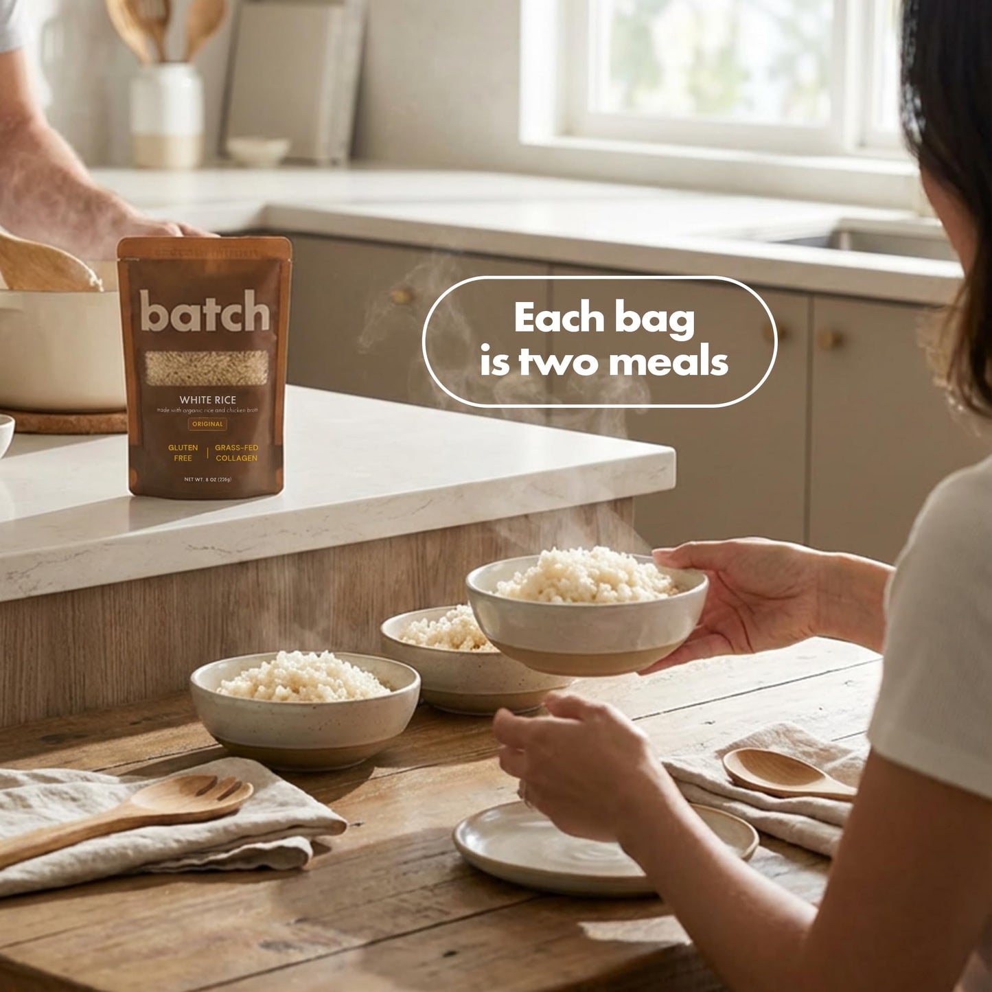 Batch – Organic Protein Rice with Collagen – 28g Protein per Bag, Ready in 90 Seconds, Microwavable Long-Grain White Rice, Grass-Fed Bovine Collagen, Gluten-Free, Made in USA – Mix and Match (2 Pack)