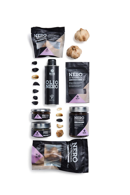 NERO FERMENTO Italian Black Garlic (from Voghiera, Italy), DOP Certification, 60-Day Aged, 4.23 oz (3-4 bulbs), Whole Fermented Black Garlic, Gourmet Superfood.
