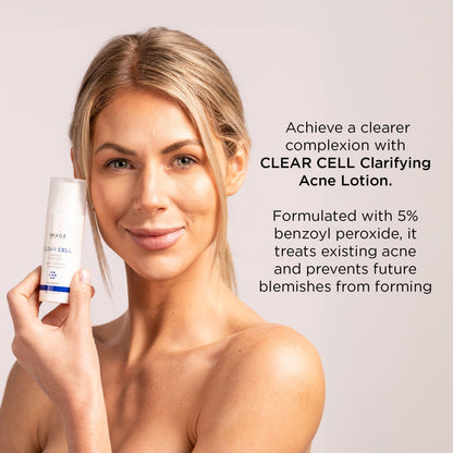 IMAGE Skincare, CLEAR CELL Clarifying Acne Lotion Treatment, with Benzoyl Peroxide, Treats and Prevents Acne Blemishes, 1.7 oz