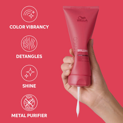 Wella Professionals Invigo Brilliance Conditioner for Coarse Hair | Intense Color Protection & Maintains Vibrancy