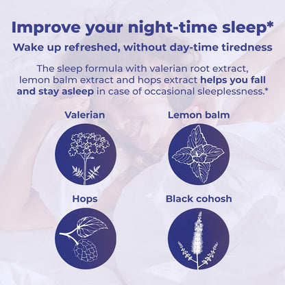 Remifemin Good Night - Menopause Symptoms Relief & Restful Sleep Support - Clinically Proven Ingredients - Menopause Supplements - Black Cohosh - Estrogen-Free - Made in Germany - 60 Tablets