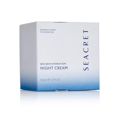 SEACRET Bio Skin Hydration Night Cream - Bio-Fermented Dead Sea Minerals with Niacinamide, Jojoba & Argan Oil - Deep Overnight Non-Greasy Hydration and Repair for Firmer, Renewed Skin, 1.7 fl oz