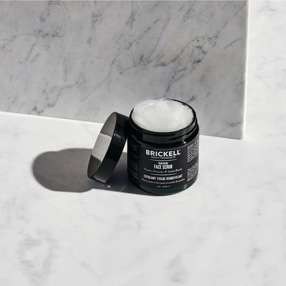 Brickell Men's Renewing Face Scrub for Men, Natural and Organic Deep Exfoliating Facial Scrub Formulated with Jojoba Beads, Coffee Extract and Pumice, 4 Ounce, Scented