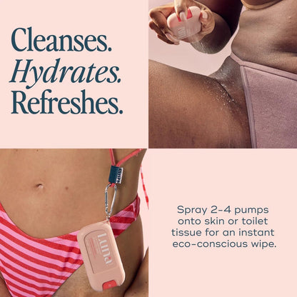 Luna Daily Body Cleansing Spray | Hydrating pH-Balanced Feminine & Body Mist | Gentle & Moisturizing for Intimate Hygiene, Underarms & Private Parts | Travel Essential for Women, Gym & Daily Care,30ml