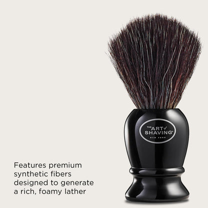 The Art of Shaving Original Shaving Brush - Pure Black – Features Premium Synthetic Fibers For a Rich, Foamy, Lather