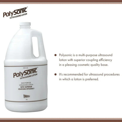Polysonic Ultrasound Lotion, 1 Gallon with Refillable Dispenser Bottle - 128 Fl Ounce