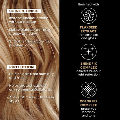 ALFAPARF MILANO Semi di Lino Sublime Cristalli Smoothing Finishing Spray - Lightweight Hair Oil Serum - Adds Gloss and Briliant Shine - Protects (4.23 fl oz)