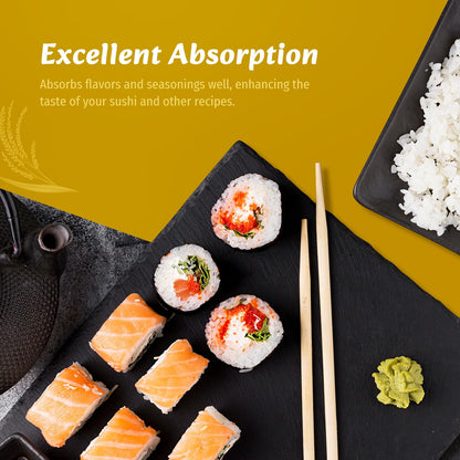 Soeos Sushi Rice, Medium Grain Rice, Sticky Rice for Sushi Rolls and Japanese Food, 2 Pound (32 Ounce)