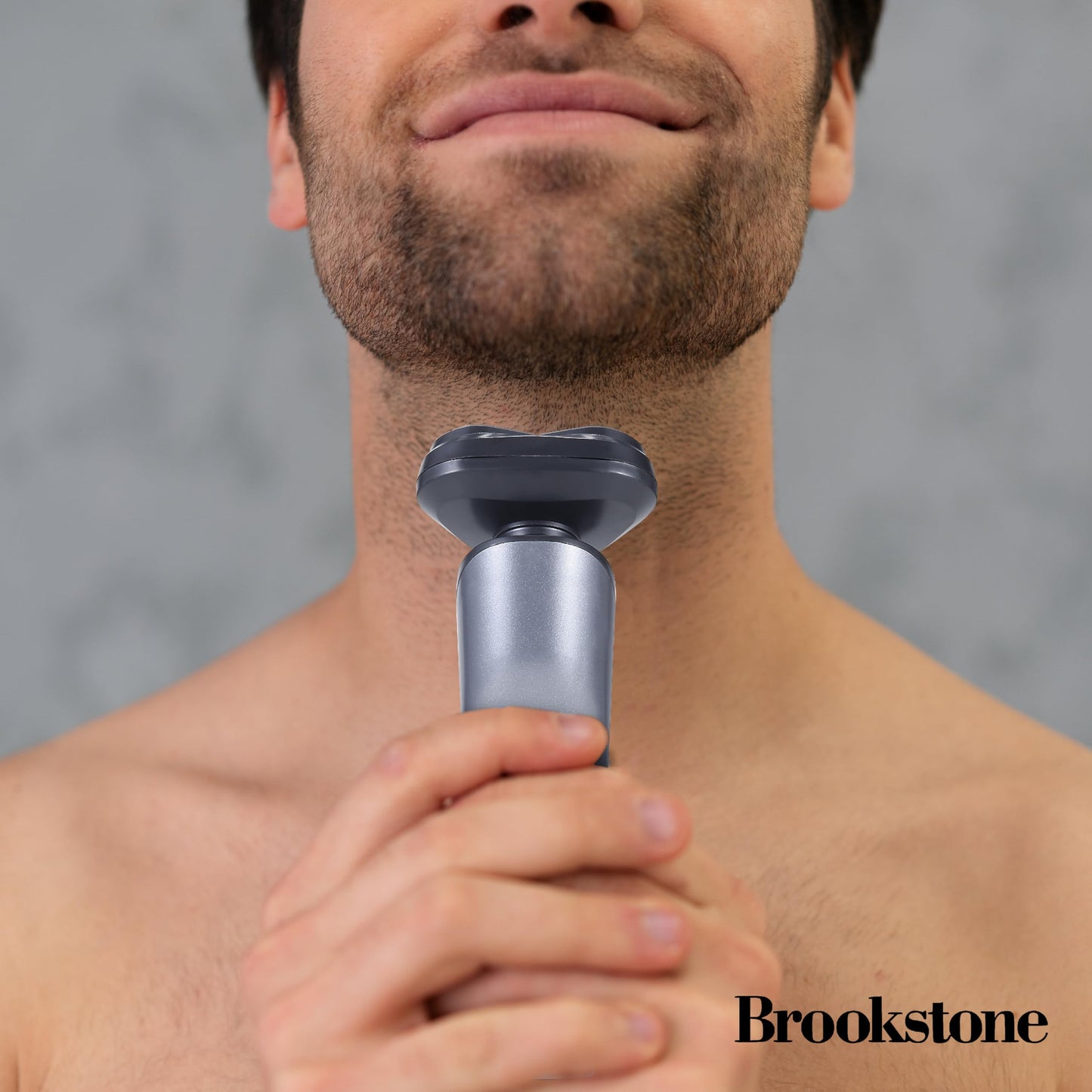 Brookstone - 3 Head Rotary Shaver, Precision Shave, Cutting-Edge Design, Professional Quality (Black/Grey)