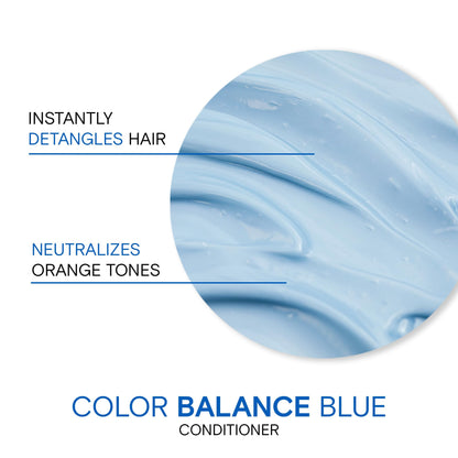 Joico Color Balance Blue Conditioner | For Lightened Brown Hair | Eliminate Brassy Orange Tones | Boost Color Vibrancy & Shine | UV Protection | With Rosehip Oil & Green Tea Extract