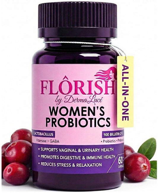 Feminine Probiotics for Women–Vaginal Odor Flora Control & pH Balance, 100 Billion CFU, 32 Strains, Organic Cranberry Extract + D-Mannose Prebiotic for Healthy Gut UTI PMS Yeast Support. 60 Vegan Caps
