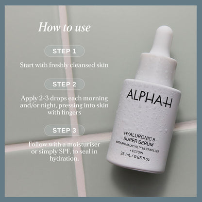 Alpha-H Hyaluronic 8 Super Serum For Your Face - Reduces the Appearance of Fine Lines, Plumps Skin & Boosts Hydration - Daily Hydration For All Skin Types (25ml)