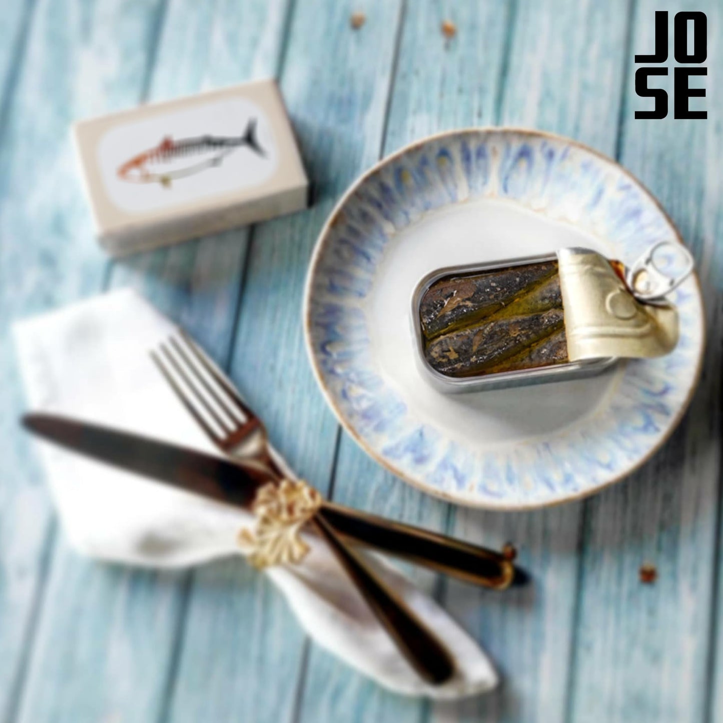 Canned Spiced Small Mackerel in Olive Oil by Jose Gourmet, Wild Caught Portuguese Mackerel, Tinned Fish in Olive Oil, High Protein Sustainable Seafood Snacks, Omega 3, Fair Trade, 120g Can