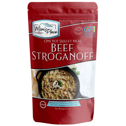 Mom's Place Gluten-Free Beef Stroganoff One Pot Skillet Meal - Easy to Make Meal Kit, Dairy Free, Nut Free & Soy Free, 8 servings, 6.7 oz