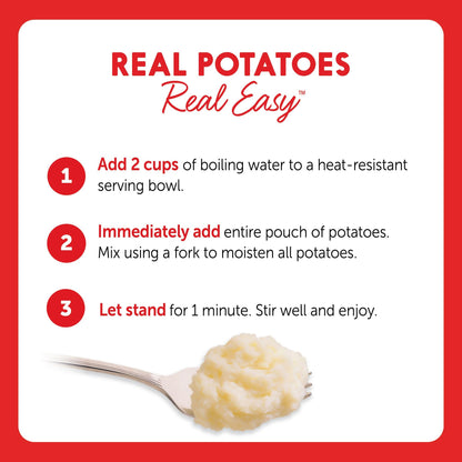 Idahoan Buttery Homestyle Value Size Mashed Potatoes, Naturally Gluten-Free, 100% Real Idaho potatoes, No Artificial Flavors or Dyes, 12 servings per bag, 12 oz (Pack of 8)