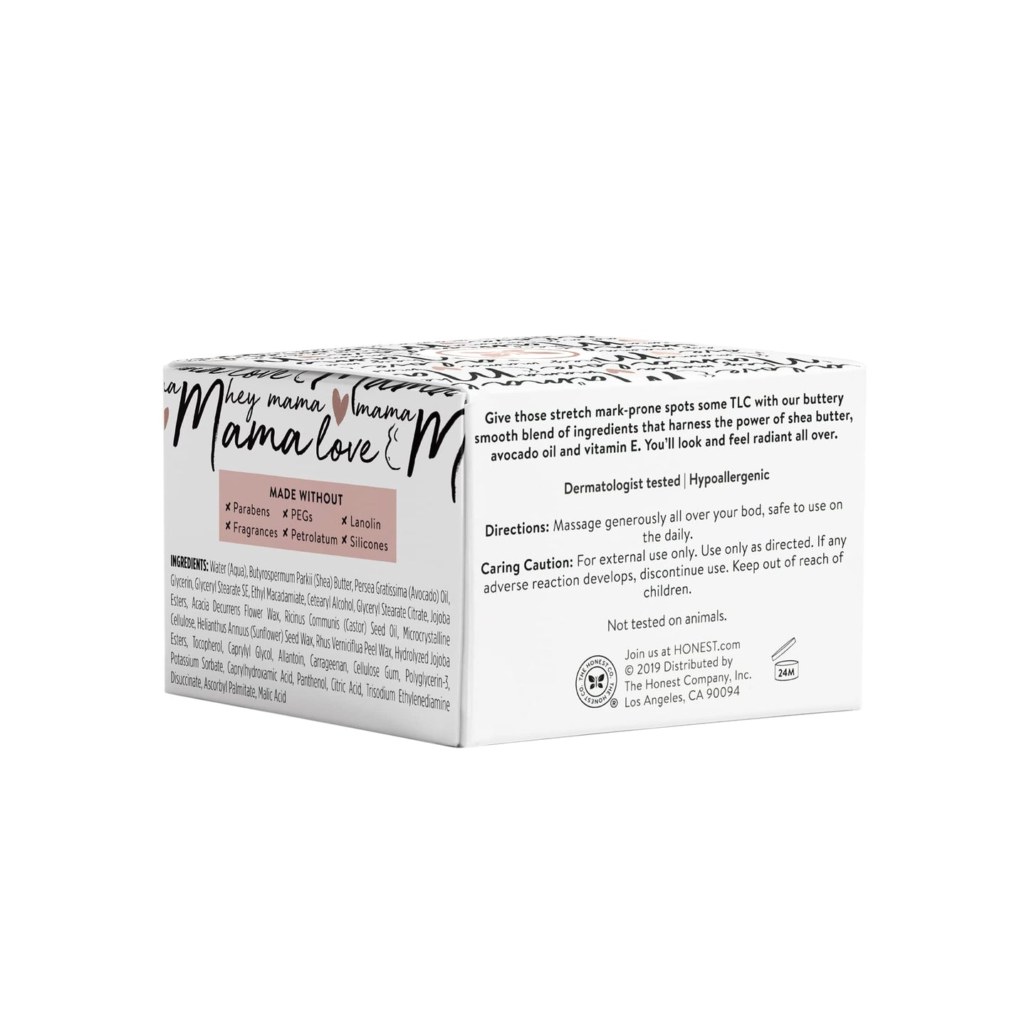 The Honest Company Mama Rock Bump Body Butter Moisturizing Stretch Mark Cream, Shea Avocado Oil, Vitamin E, Hypoallergenic and Dermatologist Tested, 4 oz
