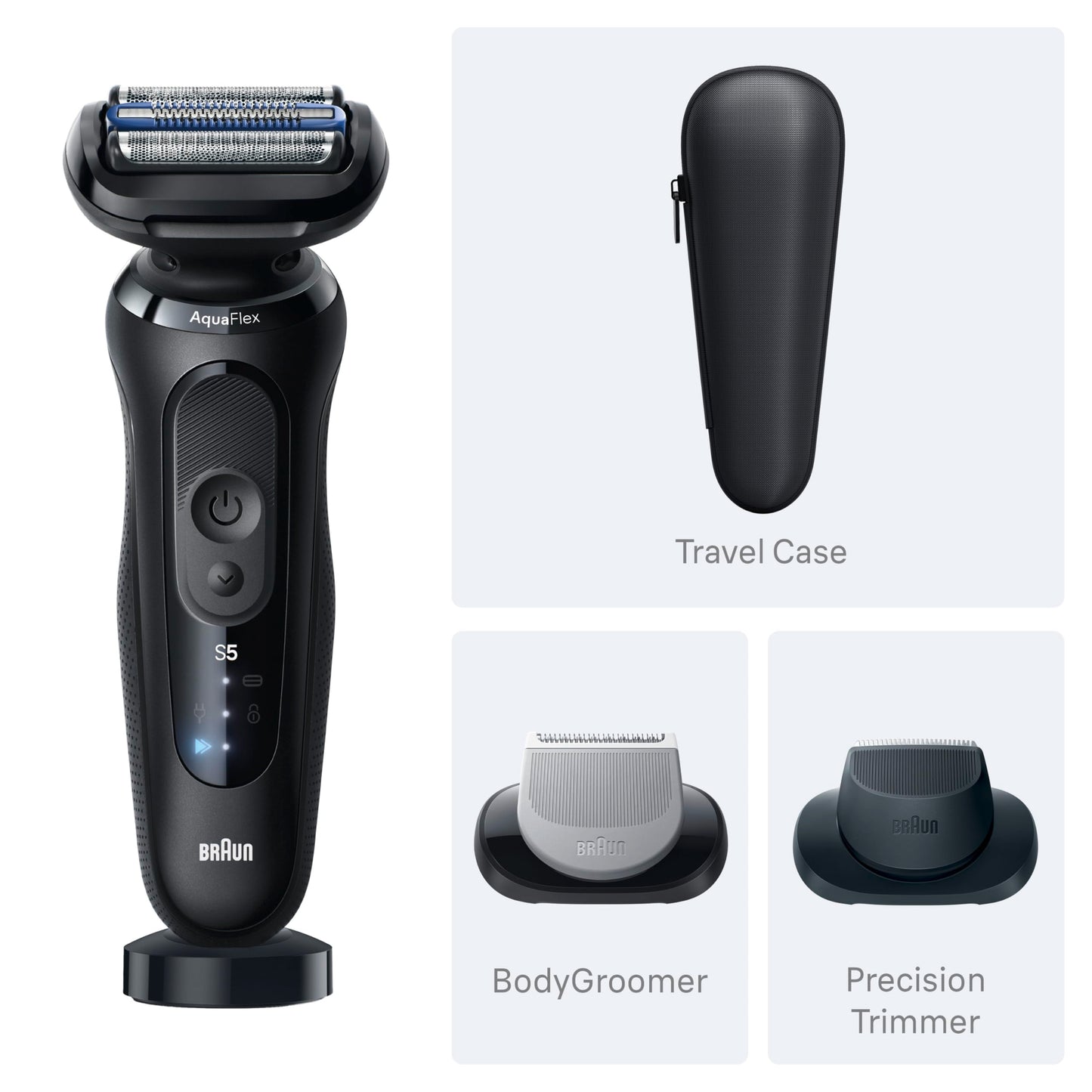 Braun Electric Razor for Men Series 5, Beard Shaver, Electric Shaver with Body Groomer and Travel Case, S5 5155cs
