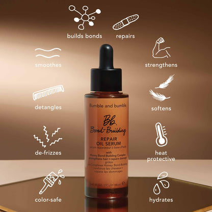 Bumble and bumble. Bond-Building Hair Repair Oil Serum Treatment | Reduces Breakage and Frizz | For Damaged Curly, Wavy, Straight Hair Types 1.6 Fl Oz