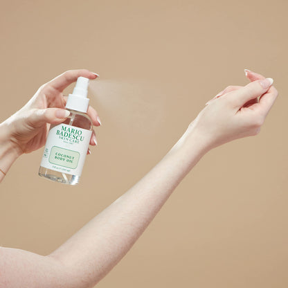 Mario Badescu Coconut Body Oil Enriched with Coconut Oil & Shea Butter | Lightweight Skin Care for Hydrating and Moisturizing After Shower Massage
